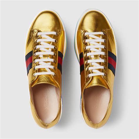 gucci gold sneaker|gold Gucci heels.